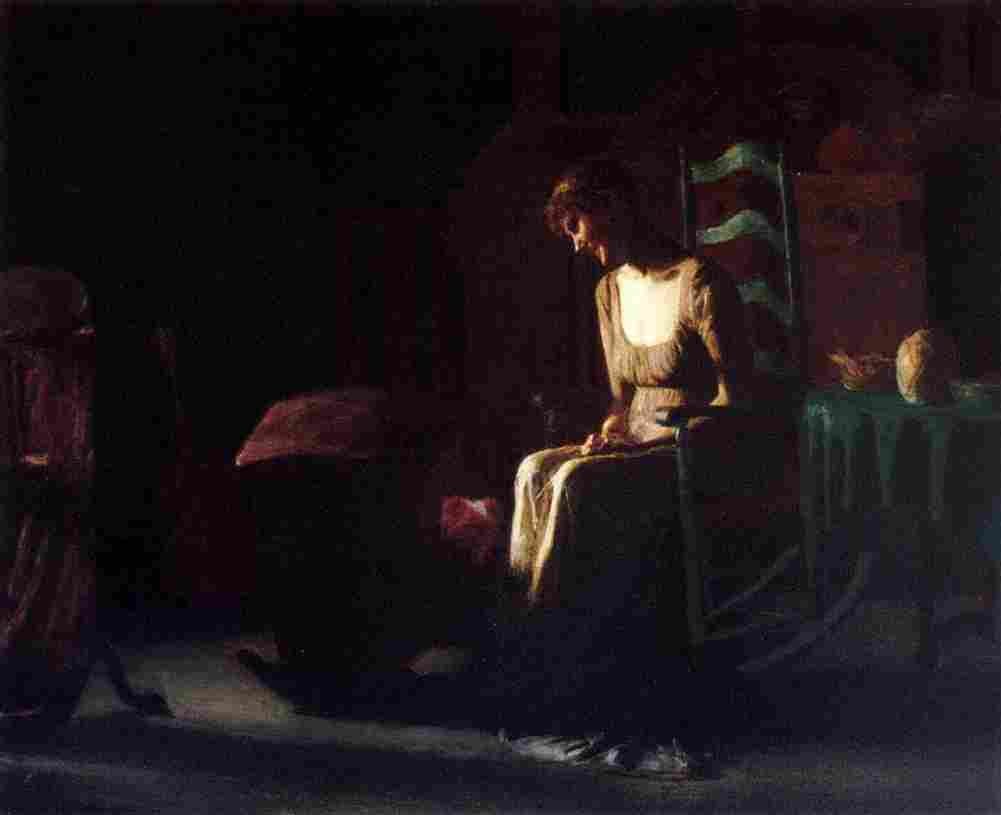 anschutz Woman in a Rocking Chair Art A4 Photo Print