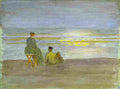 anshutz man and woman on the beach Art A4 Photo Print