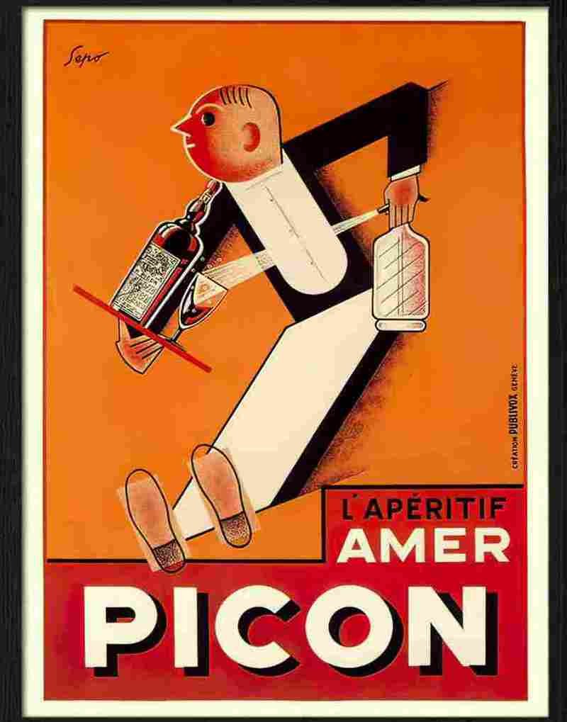 aperitif amer picon severo pozzati art deco drinks poster poster 1920s Advert A4 Photo Print