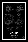 apple mouse patent print black A4 Photo Print