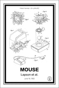 apple mouse patent print white A4 Photo Print