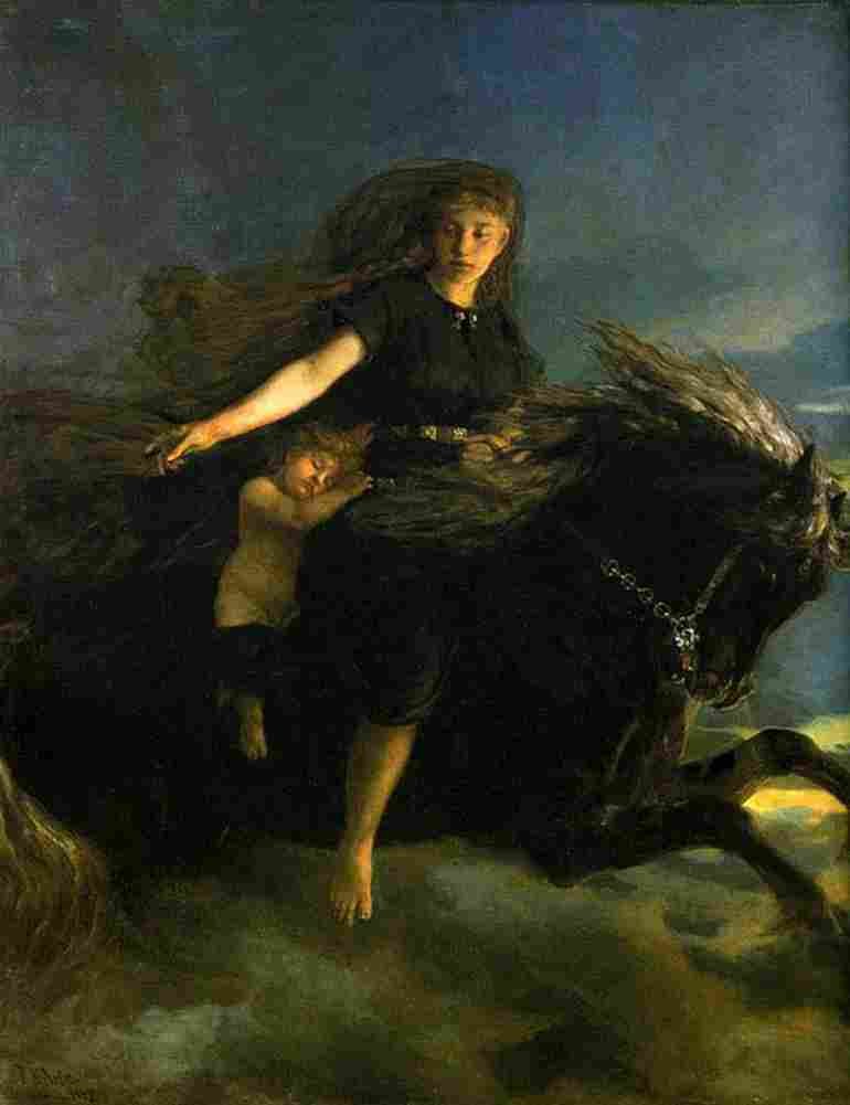 arbo Nott riding Hrimfaxi Art A4 Photo Print