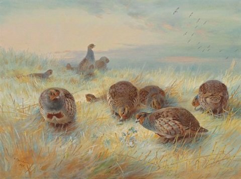 archibald thorburn a frosty dawn A4 Photo Print