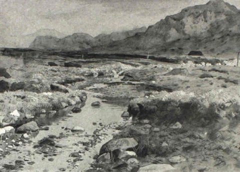 archibald thorburn a highland burn A4 Photo Print