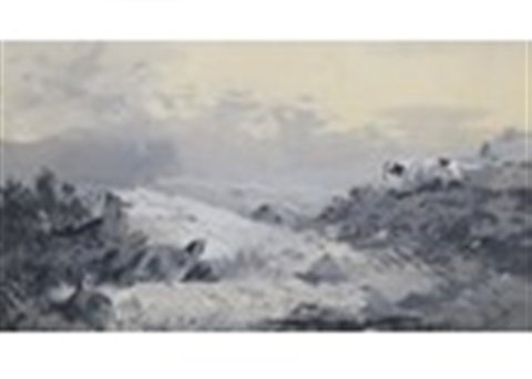 archibald thorburn a setter and grouse in a landscape A4 Photo Print