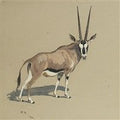 archibald thorburn a study of a gemsbok oryx gazella A4 Photo Print