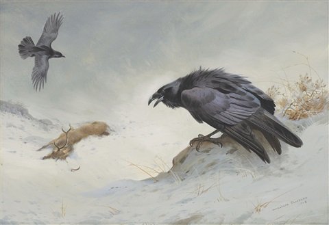 archibald thorburn a winters tale A4 Photo Print