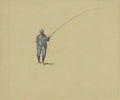 archibald thorburn an angler and a study of a keep net 2 works A4 Photo Print