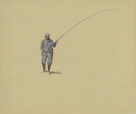 archibald thorburn an angler and a study of a keep net 2 works A4 Photo Print