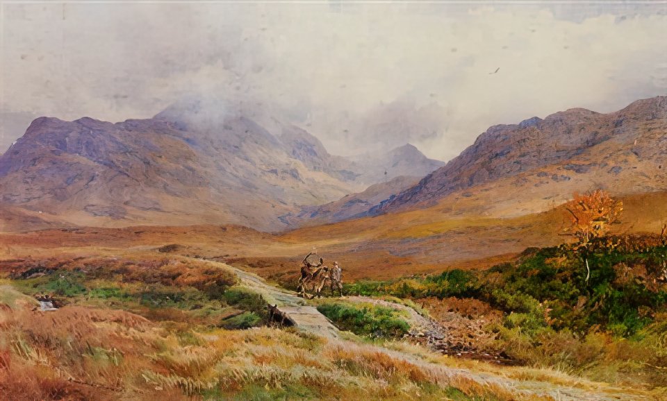 archibald thorburn coming off the hill glen guseran knoydart A4 Photo Print