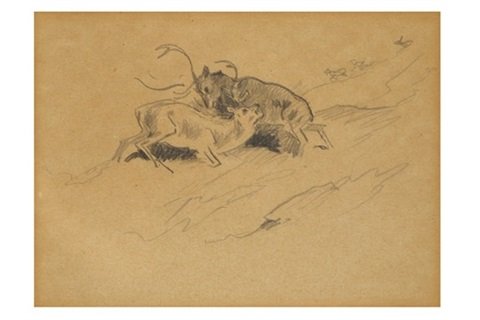 archibald thorburn fox and hinds A4 Photo Print