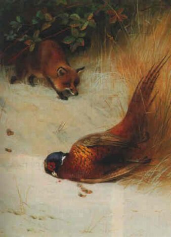archibald thorburn gleaning after the shooters A4 Photo Print