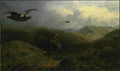 archibald thorburn grouse flying over butts on the scottish moors A4 Photo Print