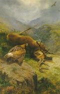 archibald thorburn lost in the glen red deer and golden eagles A4 Photo Print