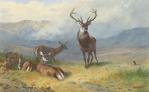 archibald thorburn monarch of the glen A4 Photo Print