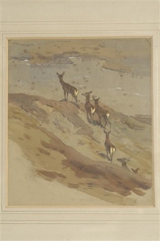 archibald thorburn red deer in the reay forest A4 Photo Print
