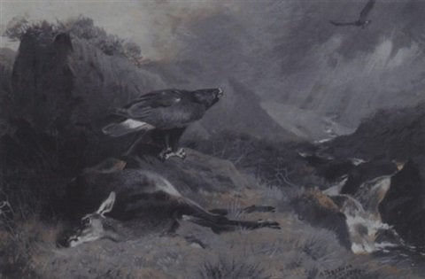 archibald thorburn the dead hind A4 Photo Print
