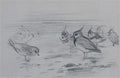 archibald thorburn winter lapwings and golden plover A4 Photo Print