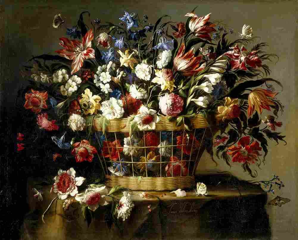 arellano flower basket Art A4 Photo Print