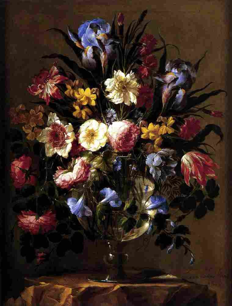 arellano flowers in glass vase Art A4 Photo Print