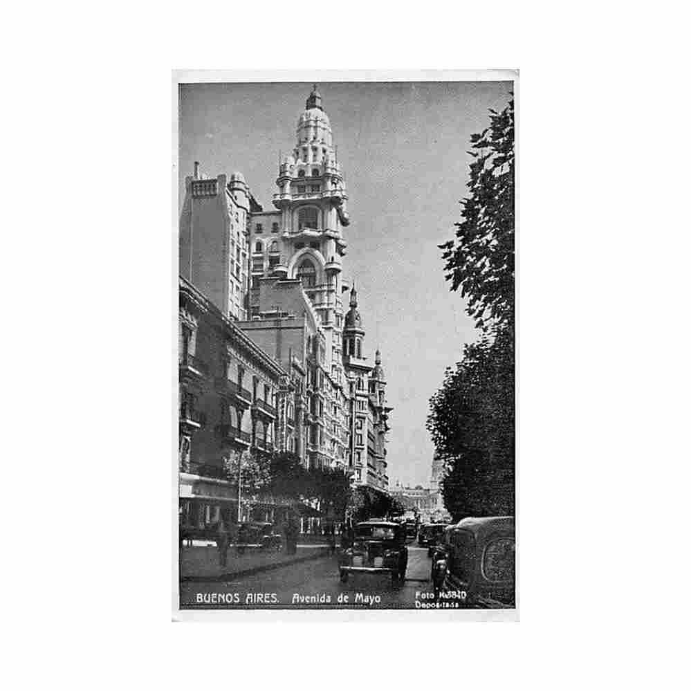 argentina buenos aires avenida de mayo ed kohlmann 3840 Vintage A4 Photo Print
