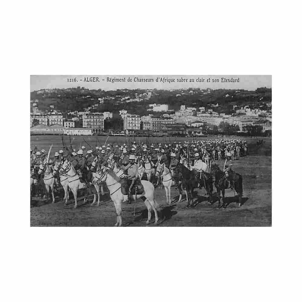armee d afrique regiment de chasseurs d afrique sabre au clair et son etendard a alger ed eureka 1216 Vintage A4 Photo Print