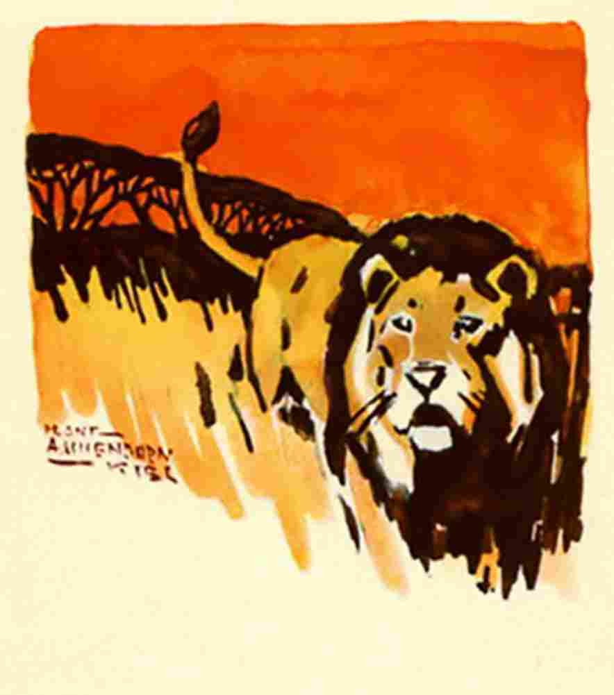 aschenborn lion Art A4 Photo Print