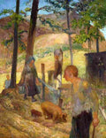 ashe Feeding the Pigs Art A4 Photo Print