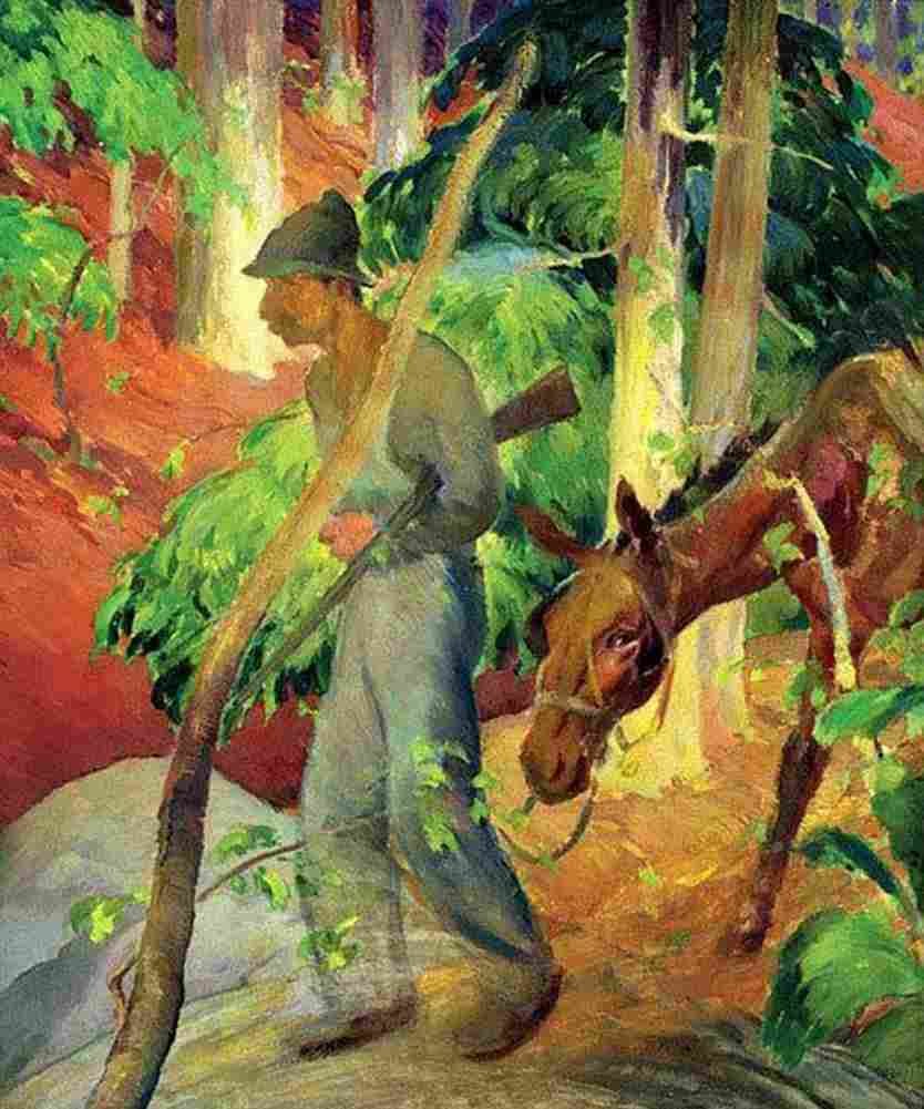 ashe Hunter with Mule Art A4 Photo Print