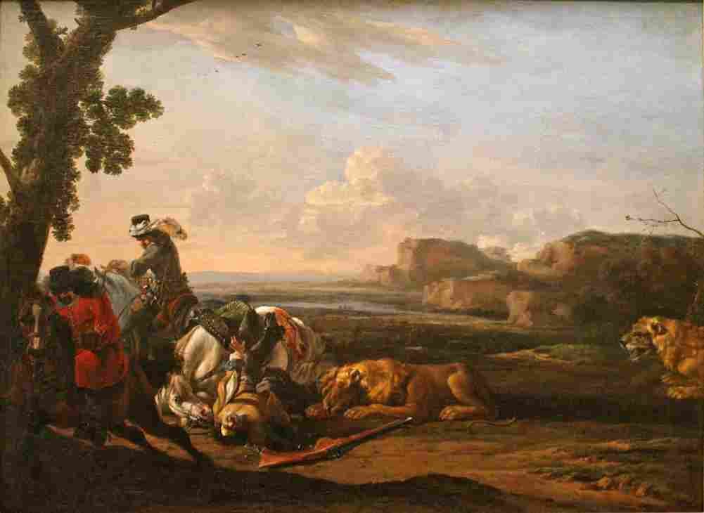 asselyn lion hunting Art A4 Photo Print