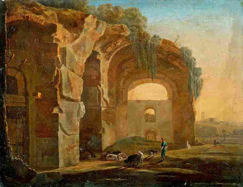 asselyn shepherd before classical ruins Art A4 Photo Print