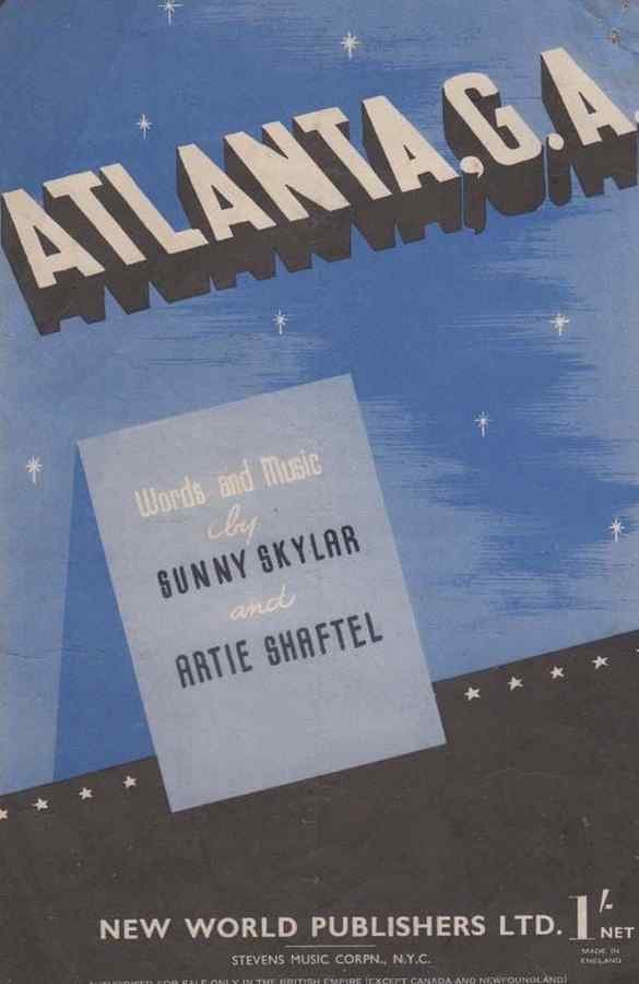 atlanta ga sunny skylar 1940s sheet music 98579 A4 Photo Print
