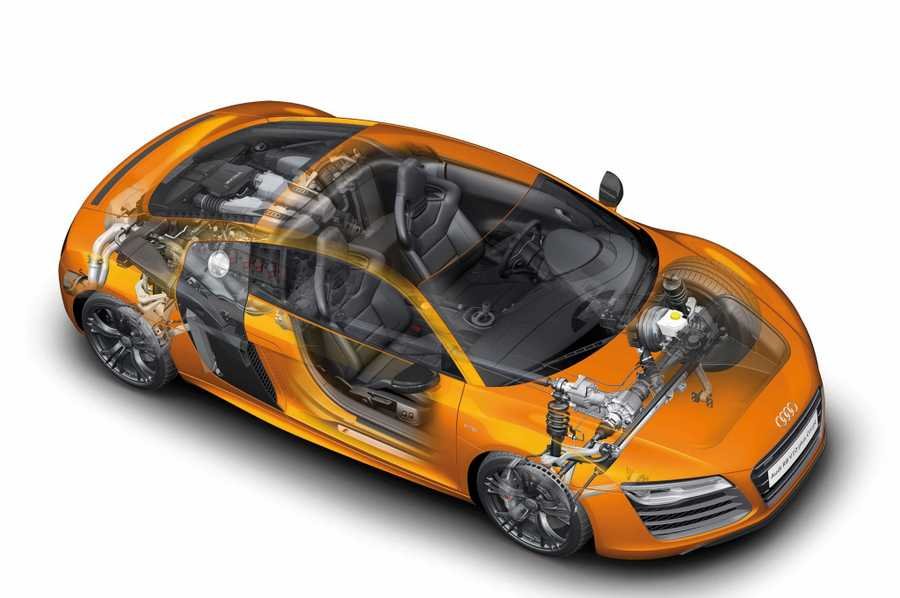 audi r8 cutaway A4 Photo Print