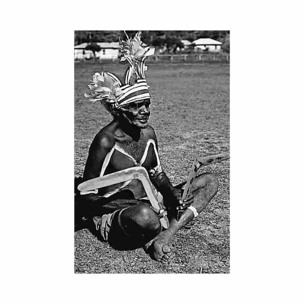 australia australian aboriginal with boomerangs murfett 157 Vintage A4 Photo Print