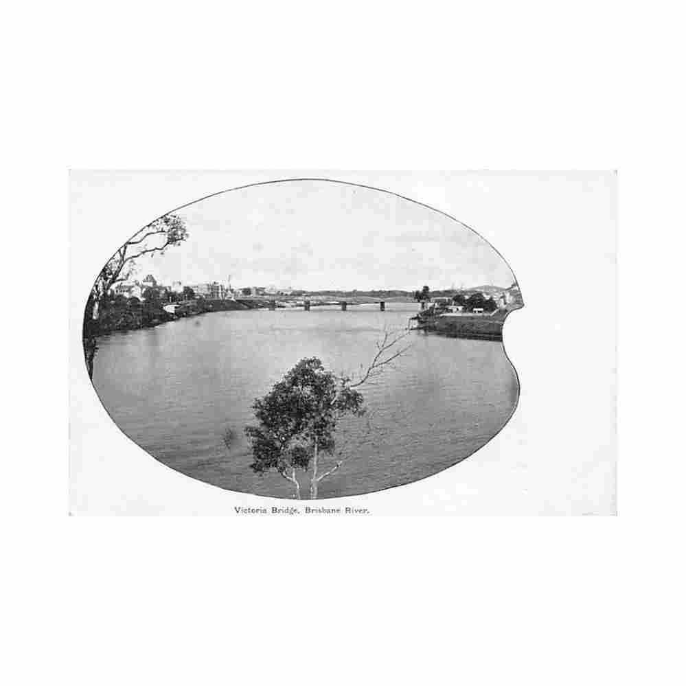 australia brisbane qld victoria bridge brisbane river Vintage A4 Photo Print