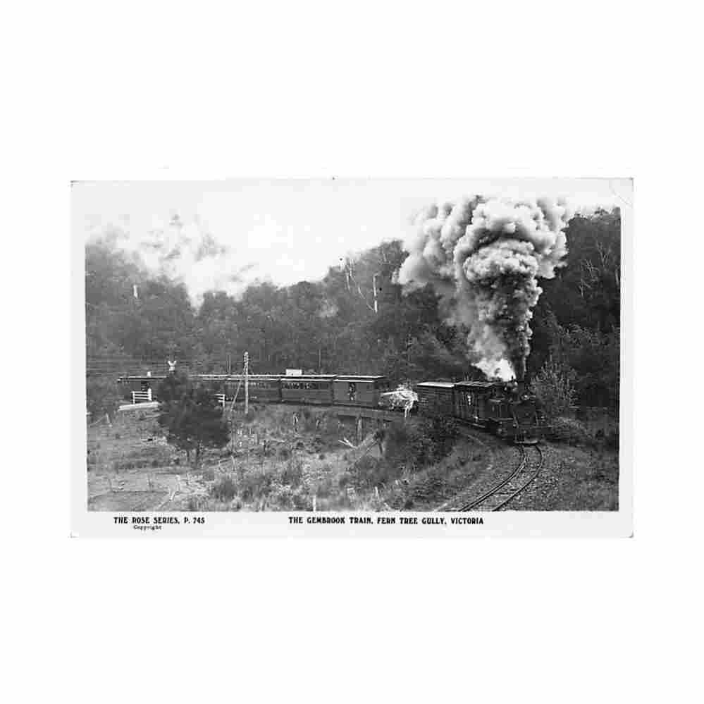 australia fern tree gully vic the gembrook train the rose series 745 Vintage A4 Photo Print