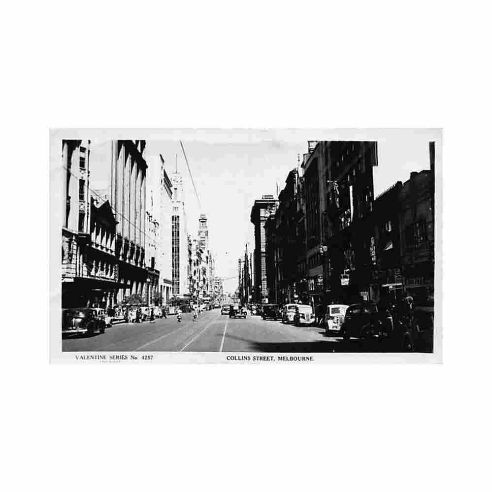 australia melbourne vic collins street valentine series 4257 Vintage A4 Photo Print