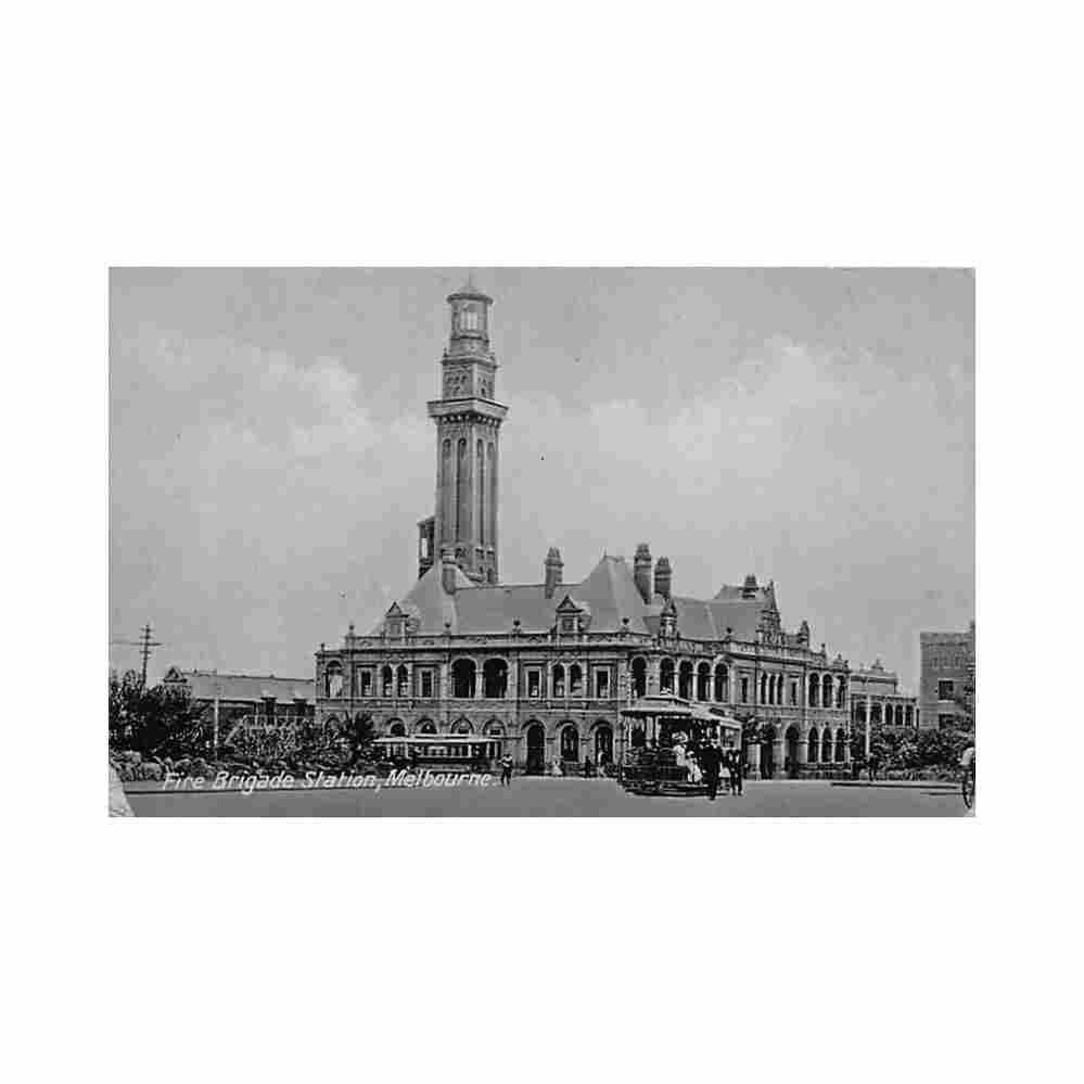 australia melbourne vic fire brigade station Vintage A4 Photo Print