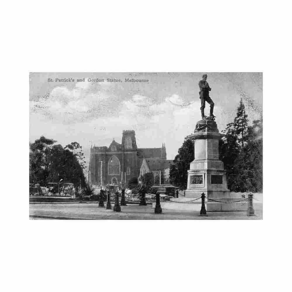australia melbourne vic st patrick s cathedral and gordon statue Vintage A4 Photo Print