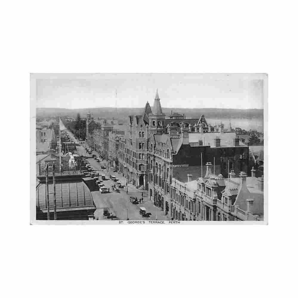 australia perth st george s terrace Vintage A4 Photo Print