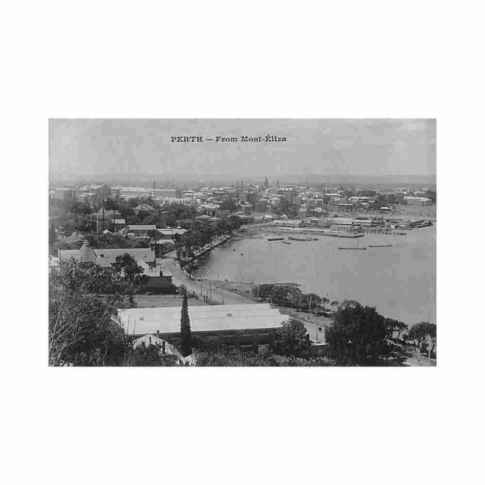 australia perth wa panorma from mount eliza messageries maritimes Vintage A4 Photo Print