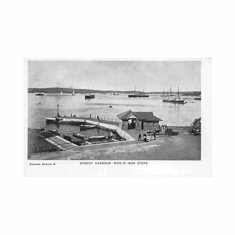australia sydney nsw harbour man o war steps oceana series b Vintage A4 Photo Print