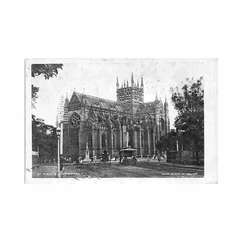 australia sydney st mary s cathedral star co Vintage A4 Photo Print