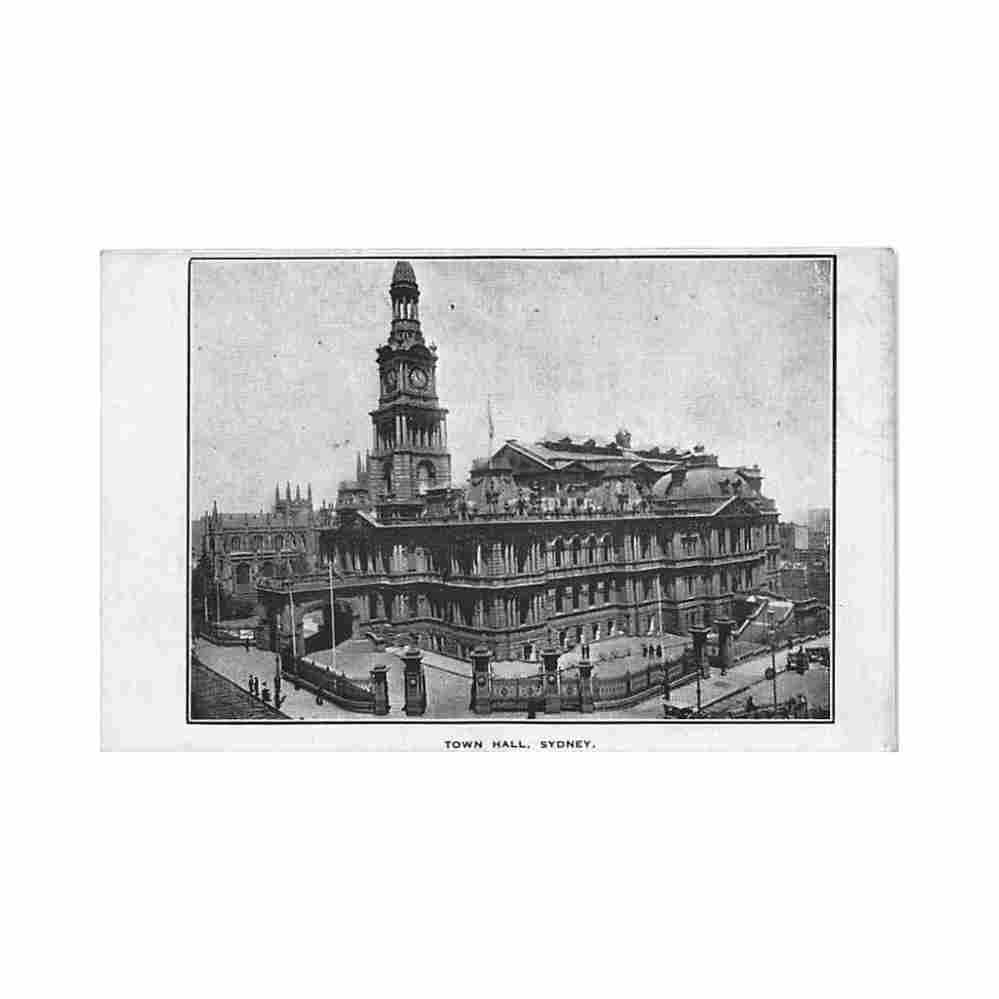 australia sydney town hall h phillips Vintage A4 Photo Print