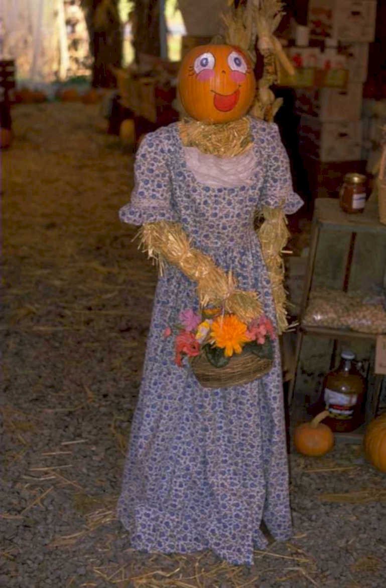 autumn harvest scarecrow 1980s 1990s A4 Photo Print