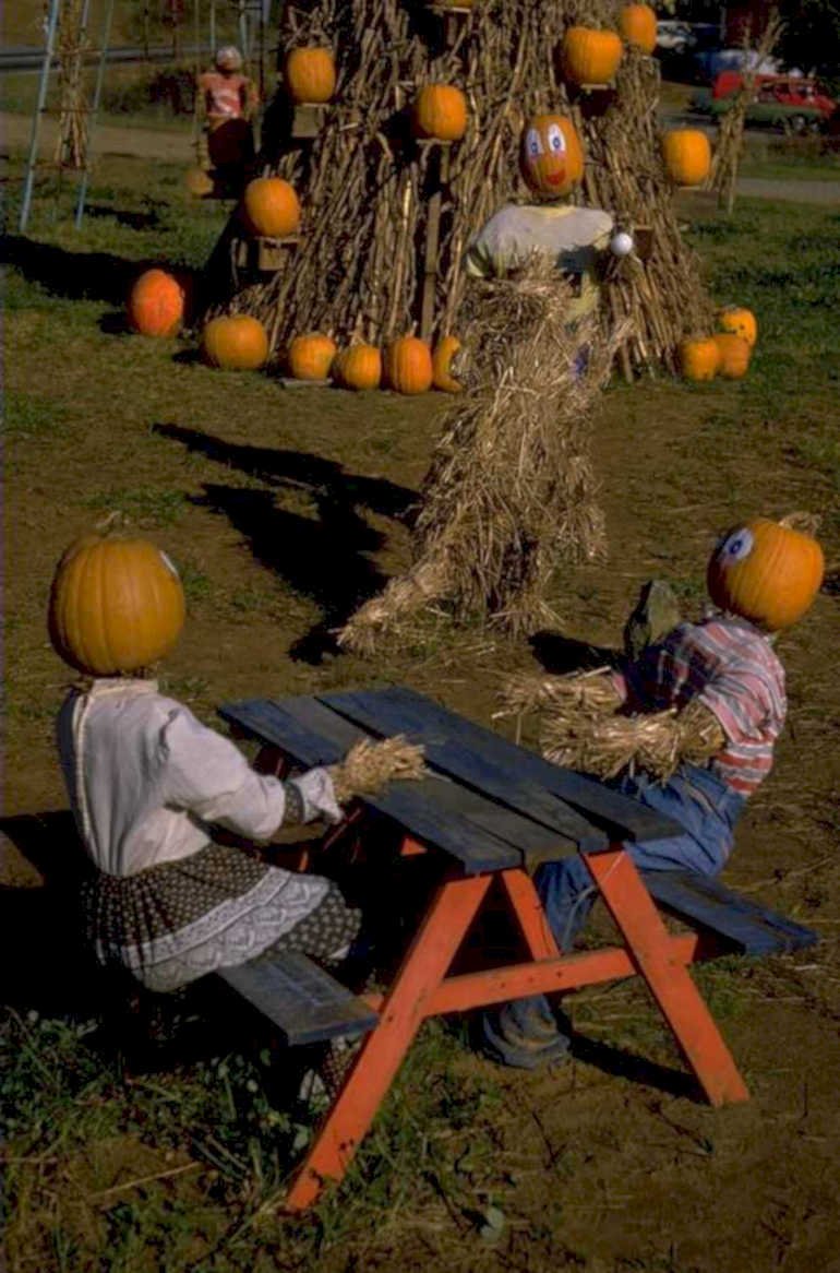 autumn harvest scarecrows 1980s 1990s A4 Photo Print