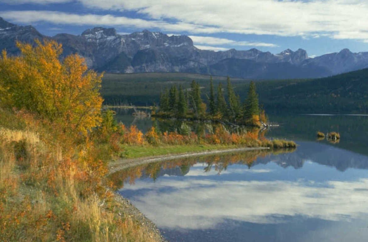 autumn lake serenity 1980s 1990s A4 Photo Print