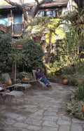 autumn patio scene Vintage A4 Photo Print