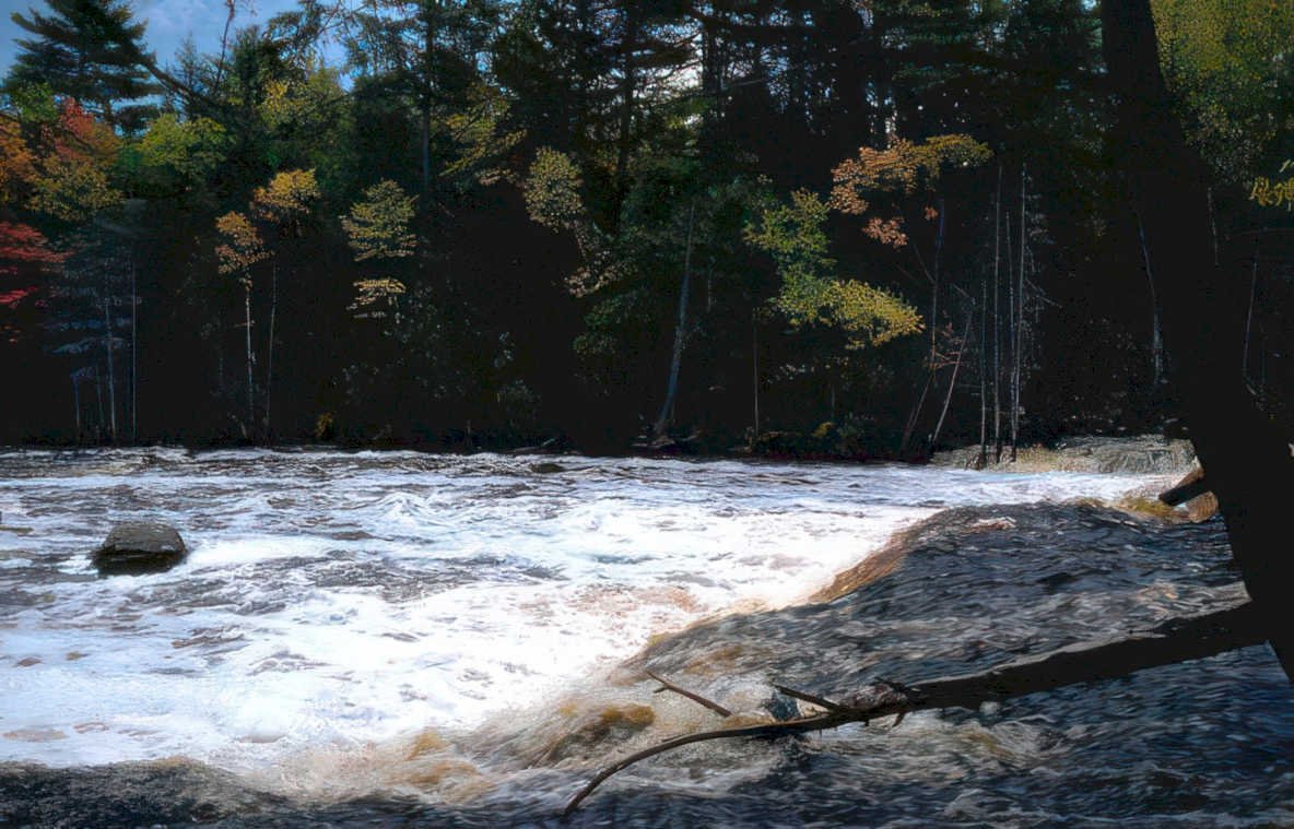 autumn river rapids 1 Vintage A4 Photo Print