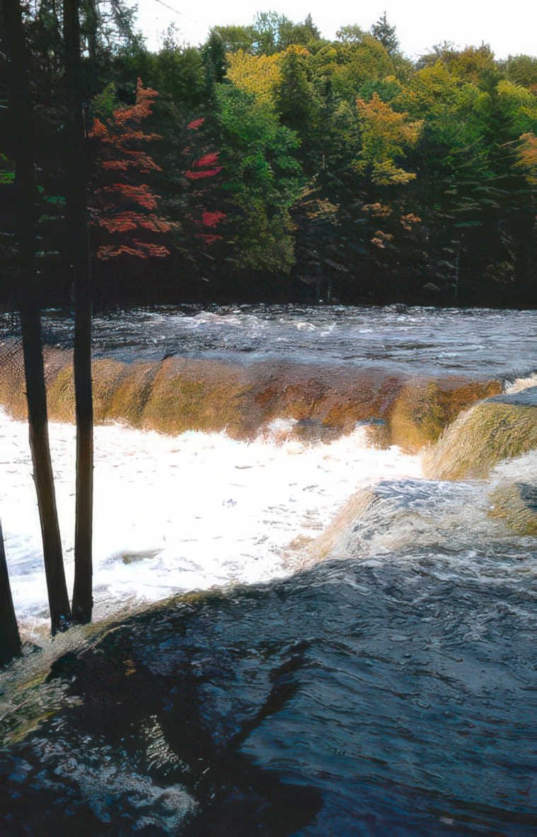 autumn river rapids 2 Vintage A4 Photo Print